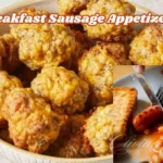 Delicious homemade breakfast sausage appetizers served on a platter with toothpicks for easy serving.