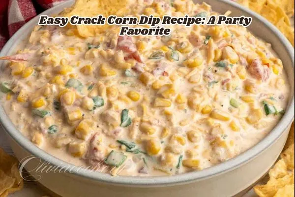 A bowl of creamy crack corn dip, tortilla chips, and fresh herbs are ready to be served as a delicious appetizer.